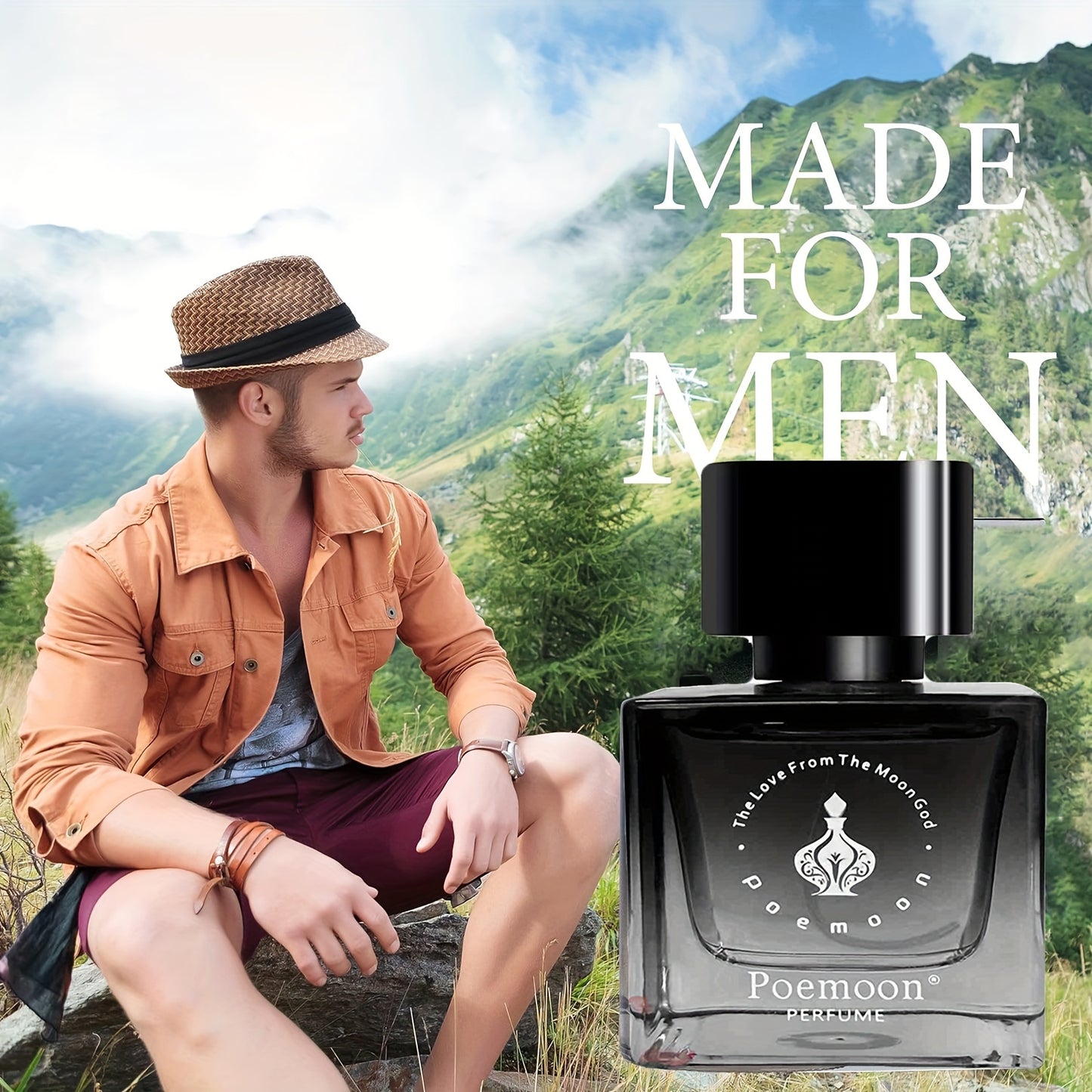 Poemoon Long-Lasting Cupid Cologne Perfume for Men, Lemon, Prickly Ash Fresh and Exciting Feeling, Refreshing Cedar Wood Fragrance, Unleashing Your Masculinity and Attracting Her, Highlighting Male Sports Hormones, Eau De Par