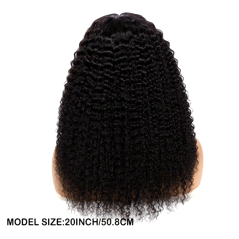 Kinky Curly Lace Front Wigs Human Hair 4x4x1 Lace Closure Wigs 180% Density Kinky Curly Wigs with Brazilian Remy Hair Unprocessed Virgin Hair Wig Natural Color
