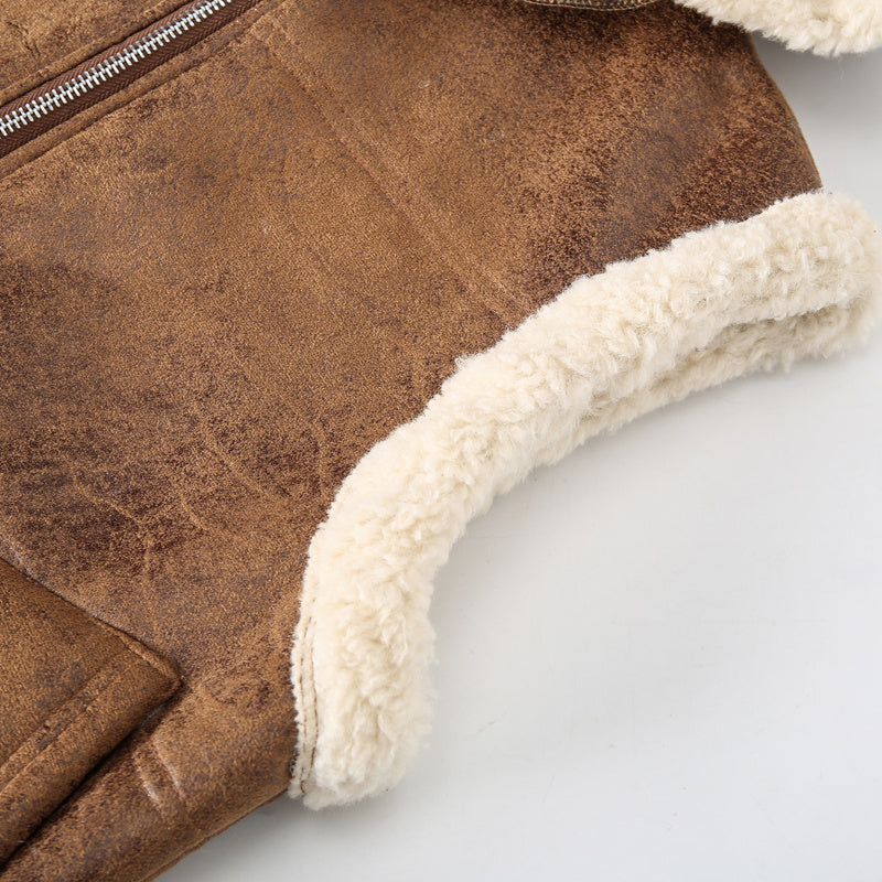 [Warm Hooded Vest] Warm & Windproof Men's Fleece-Lined Hooded Vest - Stylish Sleeveless Jacket with Zipper Pockets, Olive Green, Daily Comfort Vest | Hooded Jacket | Functional Pockets