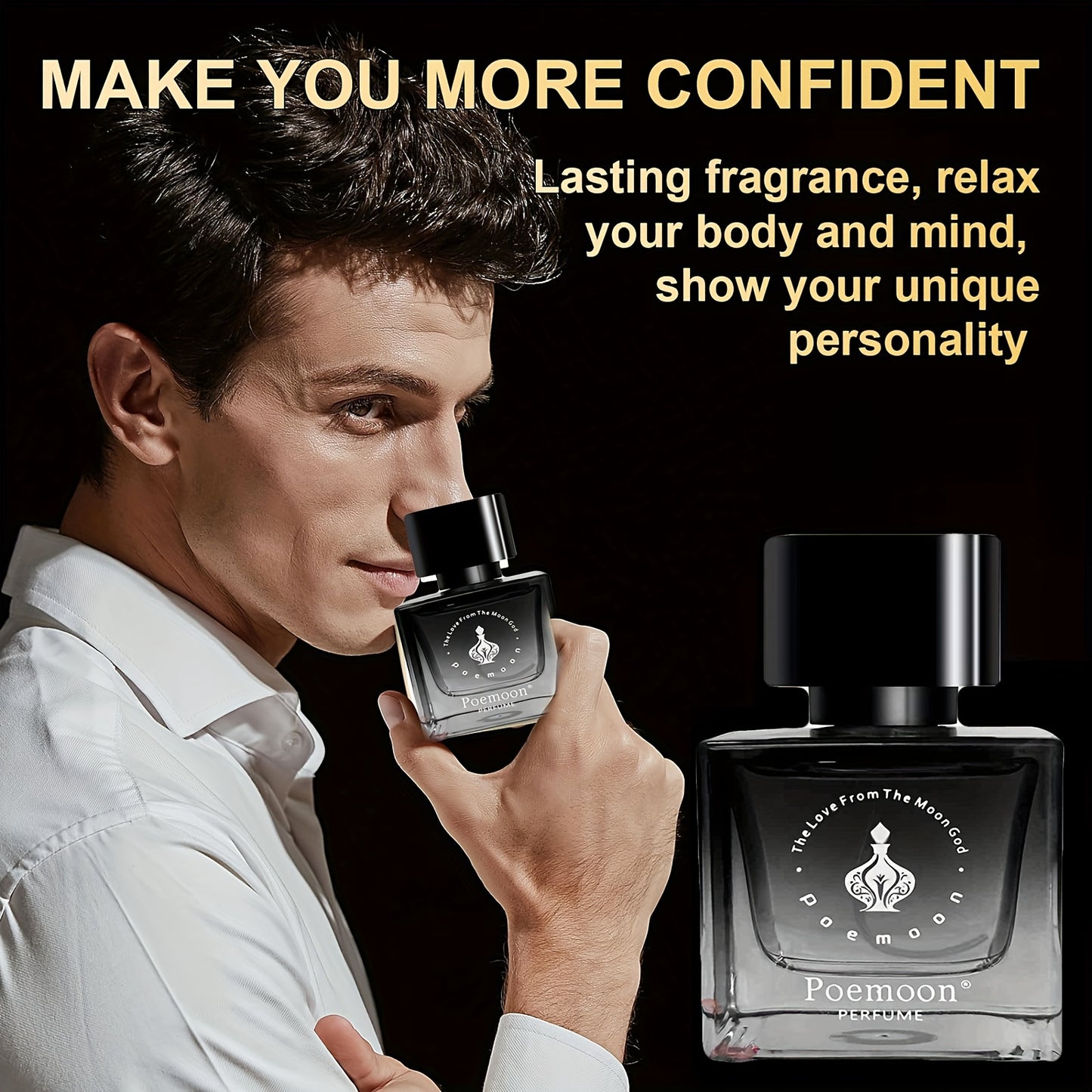 Poemoon Long-Lasting Cupid Cologne Perfume for Men, Lemon, Prickly Ash Fresh and Exciting Feeling, Refreshing Cedar Wood Fragrance, Unleashing Your Masculinity and Attracting Her, Highlighting Male Sports Hormones, Eau De Par