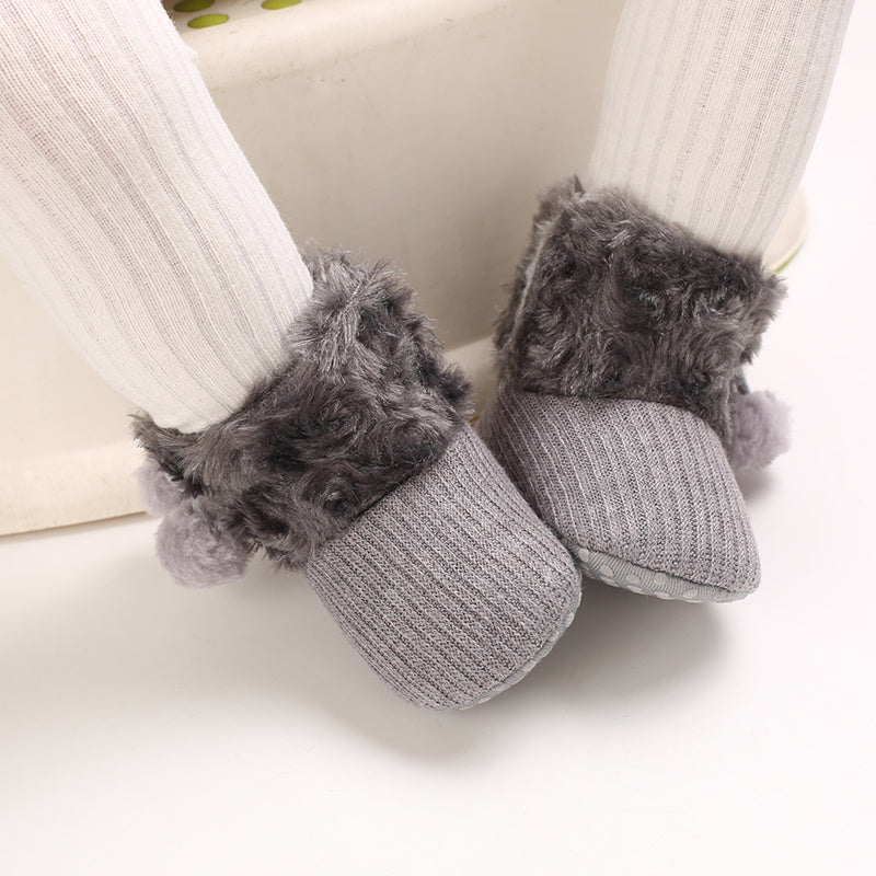 Toddler Baby Girl's Boots Plus High Top Slippers Indoor Shoes For Winter
