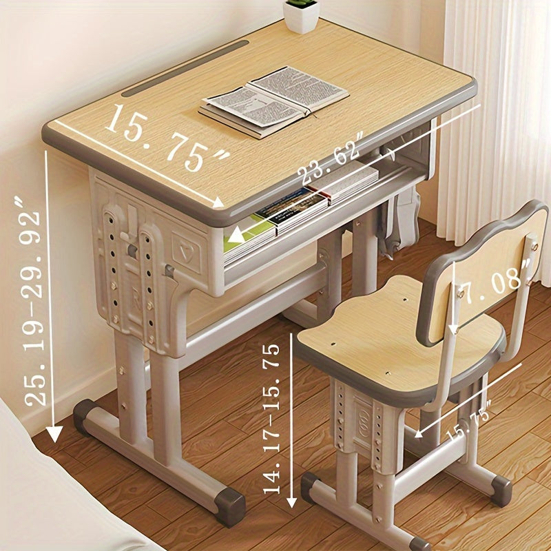 Children Study Desk Desk Homework Desk Training Class Chair Combination Set, Table And Chair Can Be Raised And Lowered