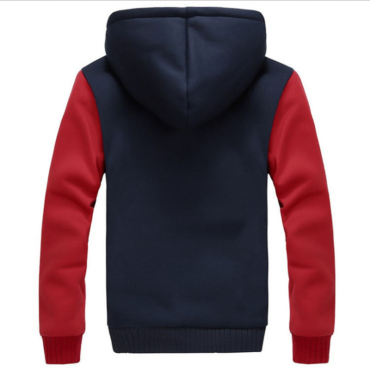 Men'S Winter Thick And Padded Warm Zip Up Hooded Jacket