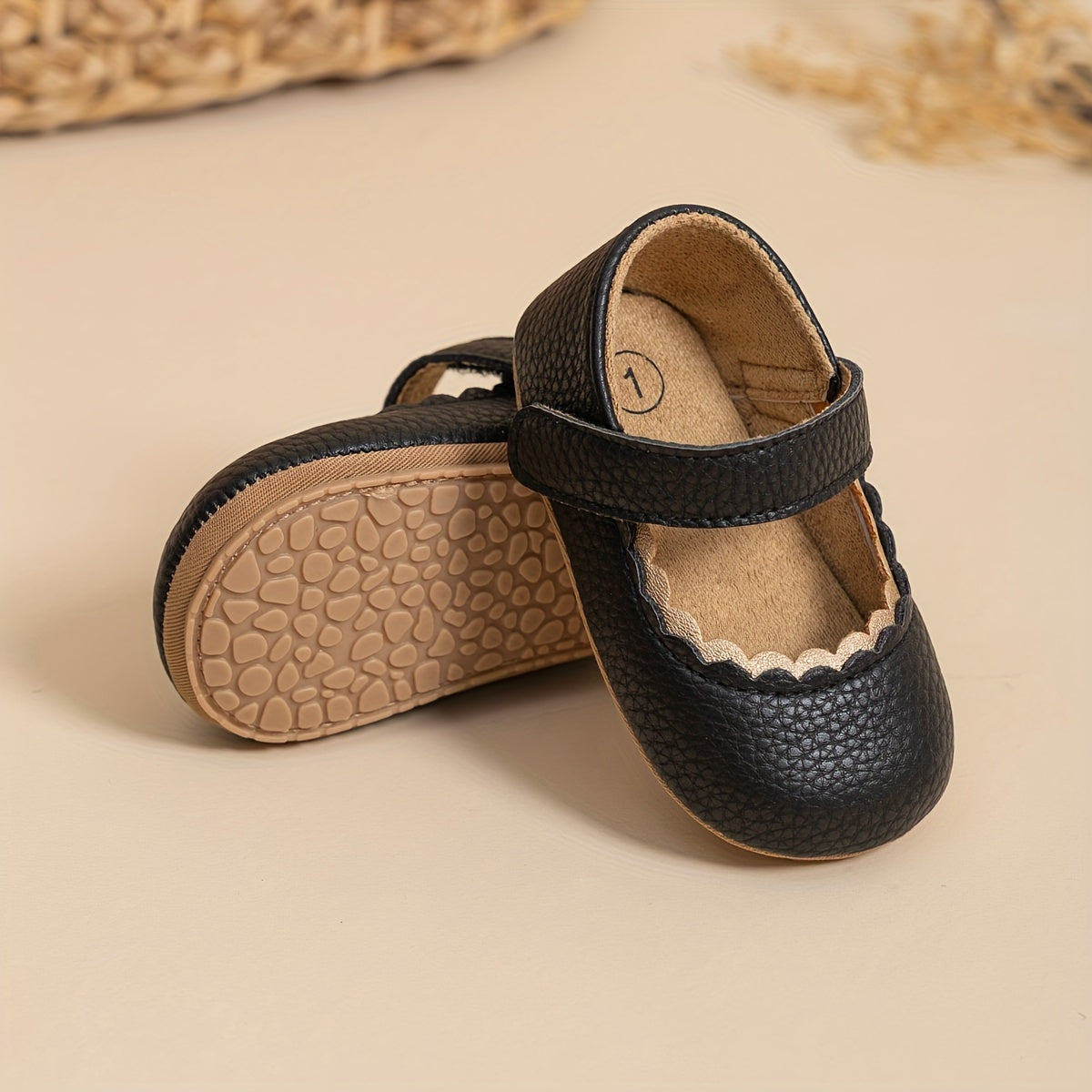 Infant Baby Girls Mary Jane Flats, Soft Sole Princess Dress Shoes Crib Shoes First Walker Shoes