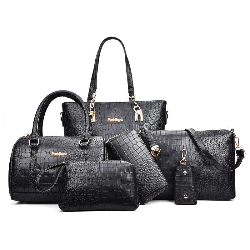 Fashion Versatile Snakeskin Pattern Women's Bags European And American Multi-Piece Sets