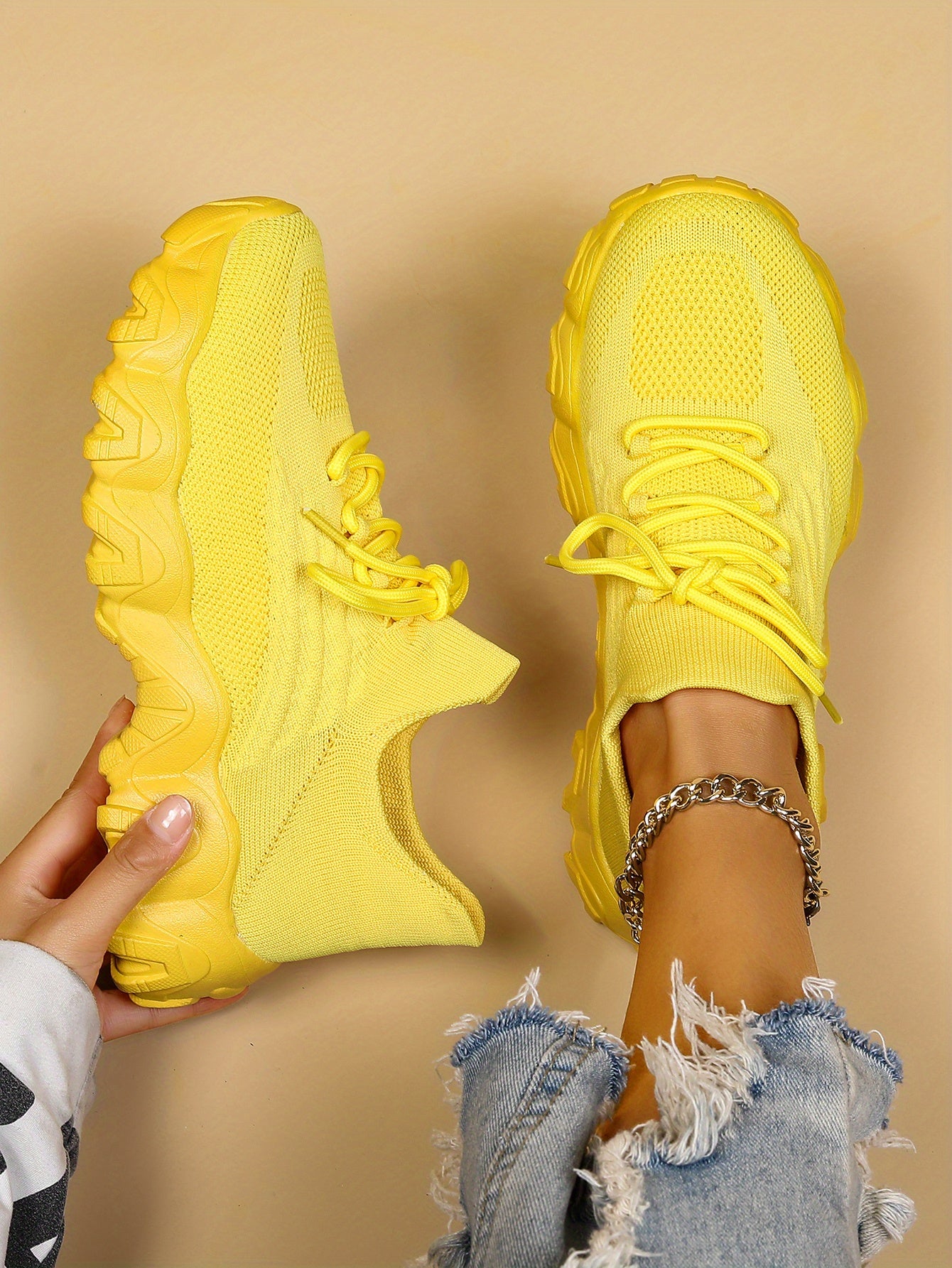 Women'S Casual Sports Sneakers, Striped Low Top Slip-On Shoes with Round Toe, Non-Slip Rubber Sole, Fabric Upper & Inner, All-Season Spring Footwear