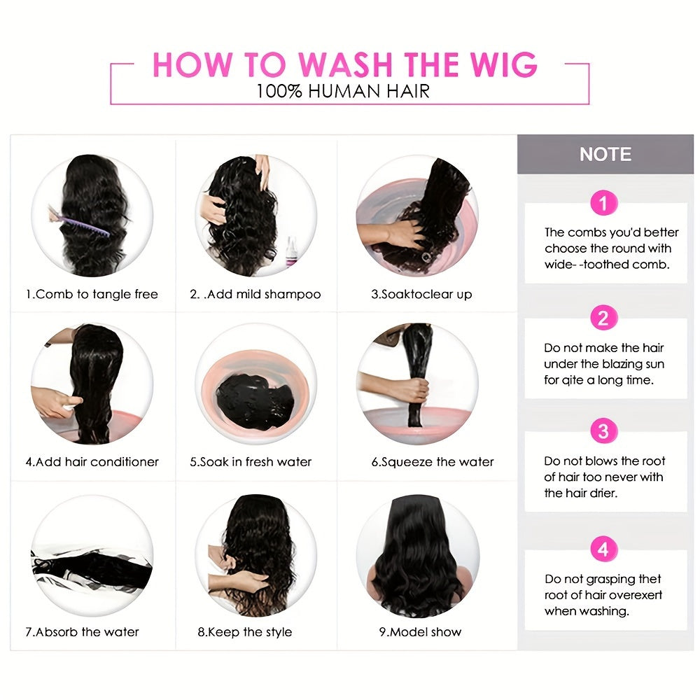 Women's Glueless Bob Wig with Bangs - Natural Black Human Hair, 150% Density (2x1 Ratio), Brazilian Hair, No Glue Needed, Adjustable Bangs & Pre-Plucked Front with Baby Hair, Everyday & Special Occasion Hairstyle - Suitable f