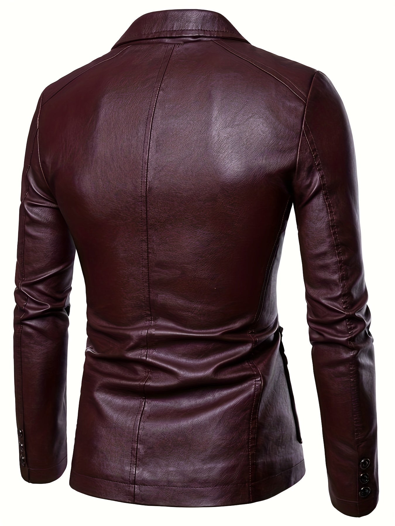 Men's PU Leather Jacket Casual Suit For Autumn And Winter, Old Money Style
