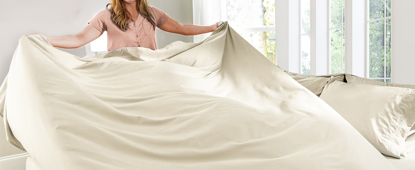 ClevaHome 6pcs Sheet Set Deep Pocket- Ultra Soft Machine Washable Luxury Bed Sheet Set - Shrinkage & Fade Resistant Embroidered Bedding Sheet, Christmas Bedding Supplies Replacement (4PCS for TWIN Size Sheet)