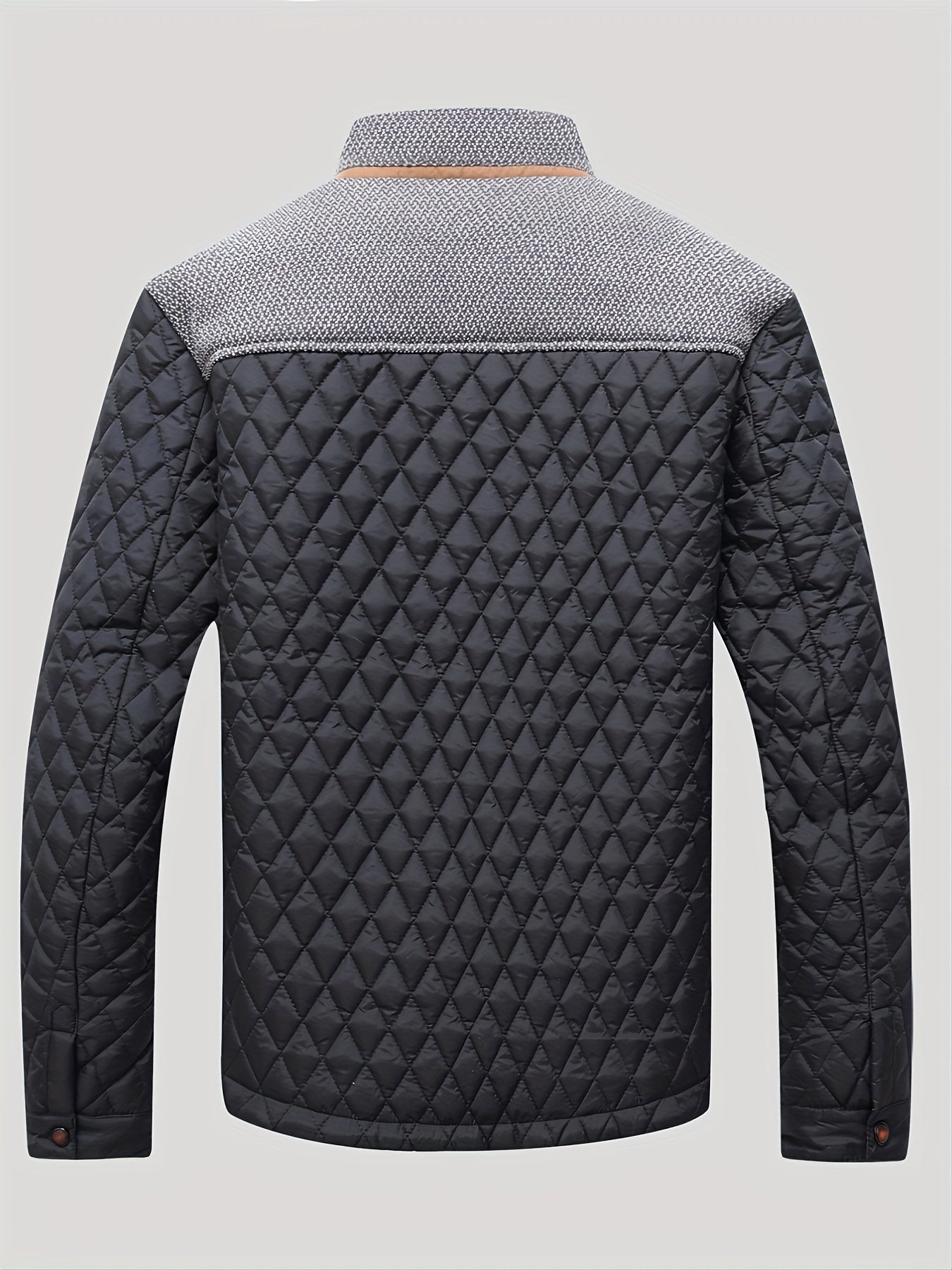 Warm & Lightweight Men's Quilted Winter Jacket - Casual Stand Collar Coat for Everyday Wear
