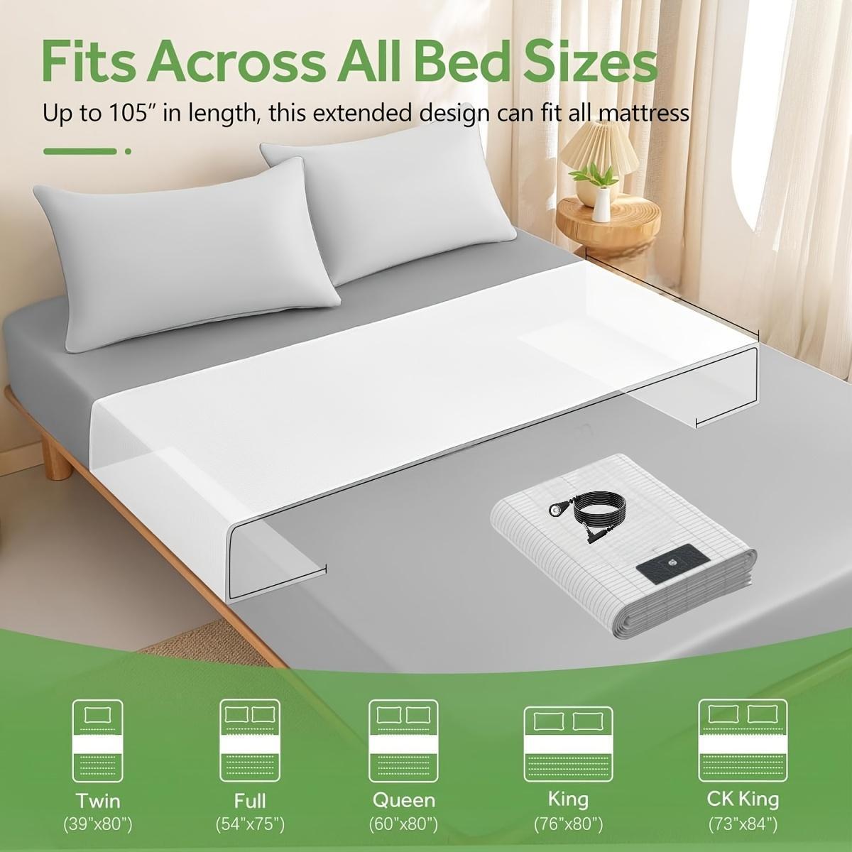 Experience Deep Sleep with 5% Silver Fiber Bed Sheet for All Mattress Sizes - Grounding Exercise Mat, Great Valentine'S Day, Mother'S Day Gifts and Home Health Accessories