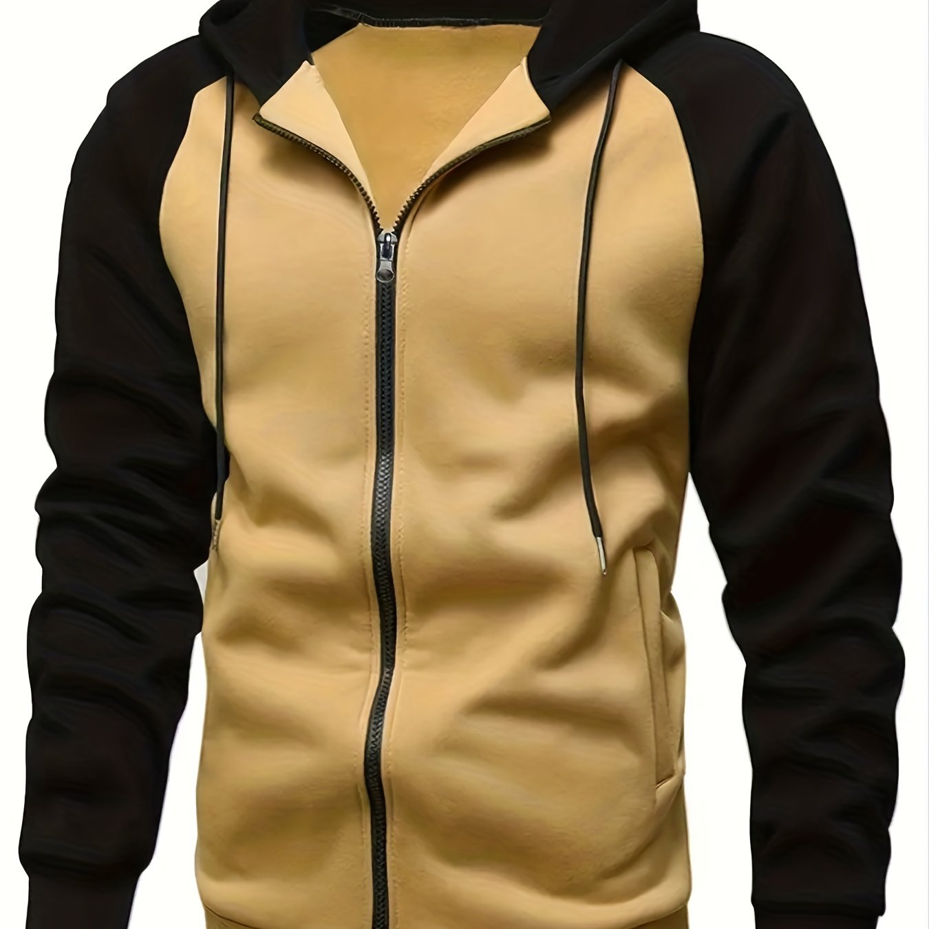 Mens Bold Contrast Sport Jacket - Comfortable Hooded Design, Regular Fit for All-Season Wear - Perfect for Outdoor Adventures, Hiking, and Running