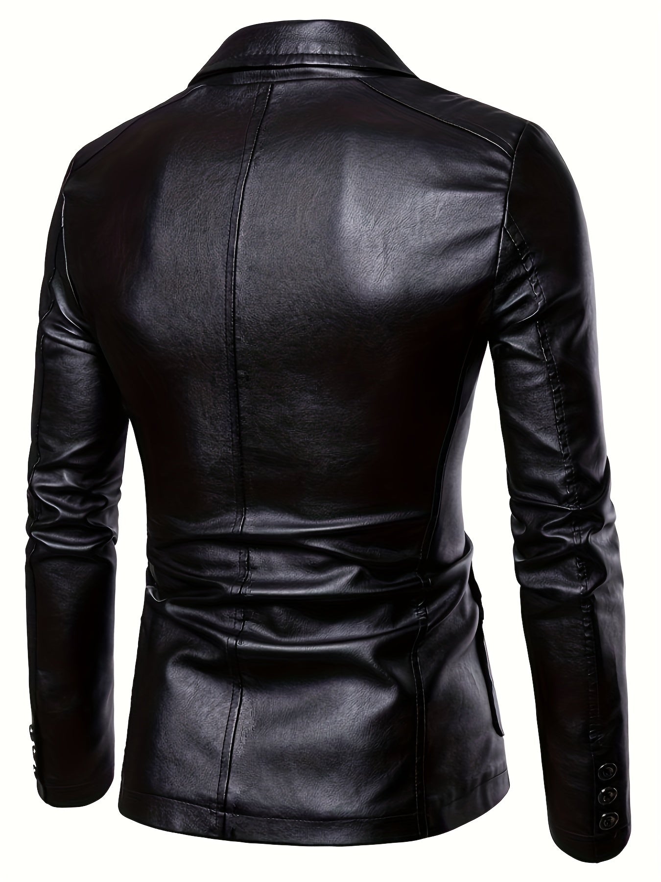 Men's PU Leather Jacket Casual Suit For Autumn And Winter, Old Money Style