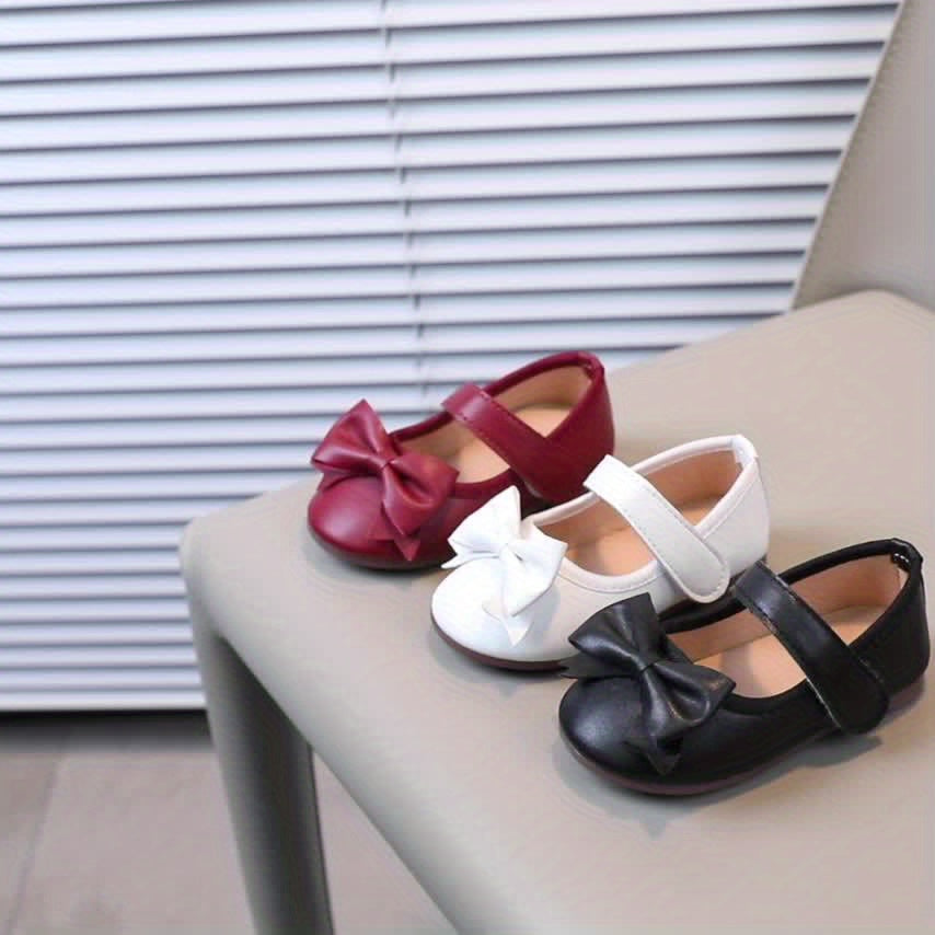 [Mary Jane | Soft] Soft Non-slip Mary Jane Flats | Girls Shoes Princess Shoes with Bow Decor