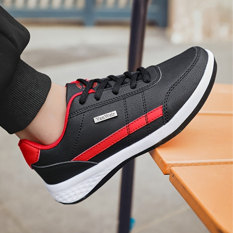 [Lightweight Running Shoes] VanWeir Men's Lightweight Running Shoes | Navy Blue & White, Stability Lace-Up Sneakers with MD/TPR Sole, Breathable Fabric Lining for Outdoor Sports, Hiking & Casual Wear