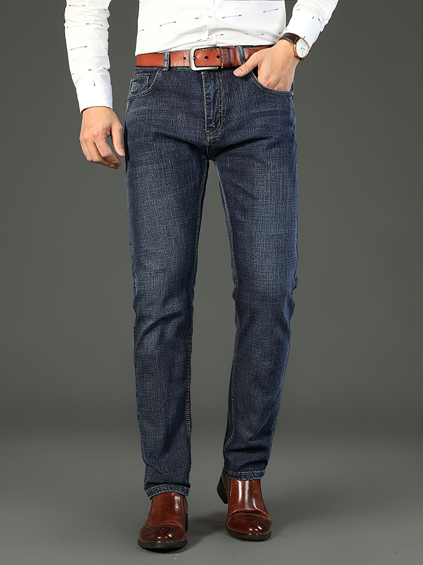 New Seasonal Chinese-Style Straight-Leg Jeans for Men, Suitable for Business And Casual Wear.
