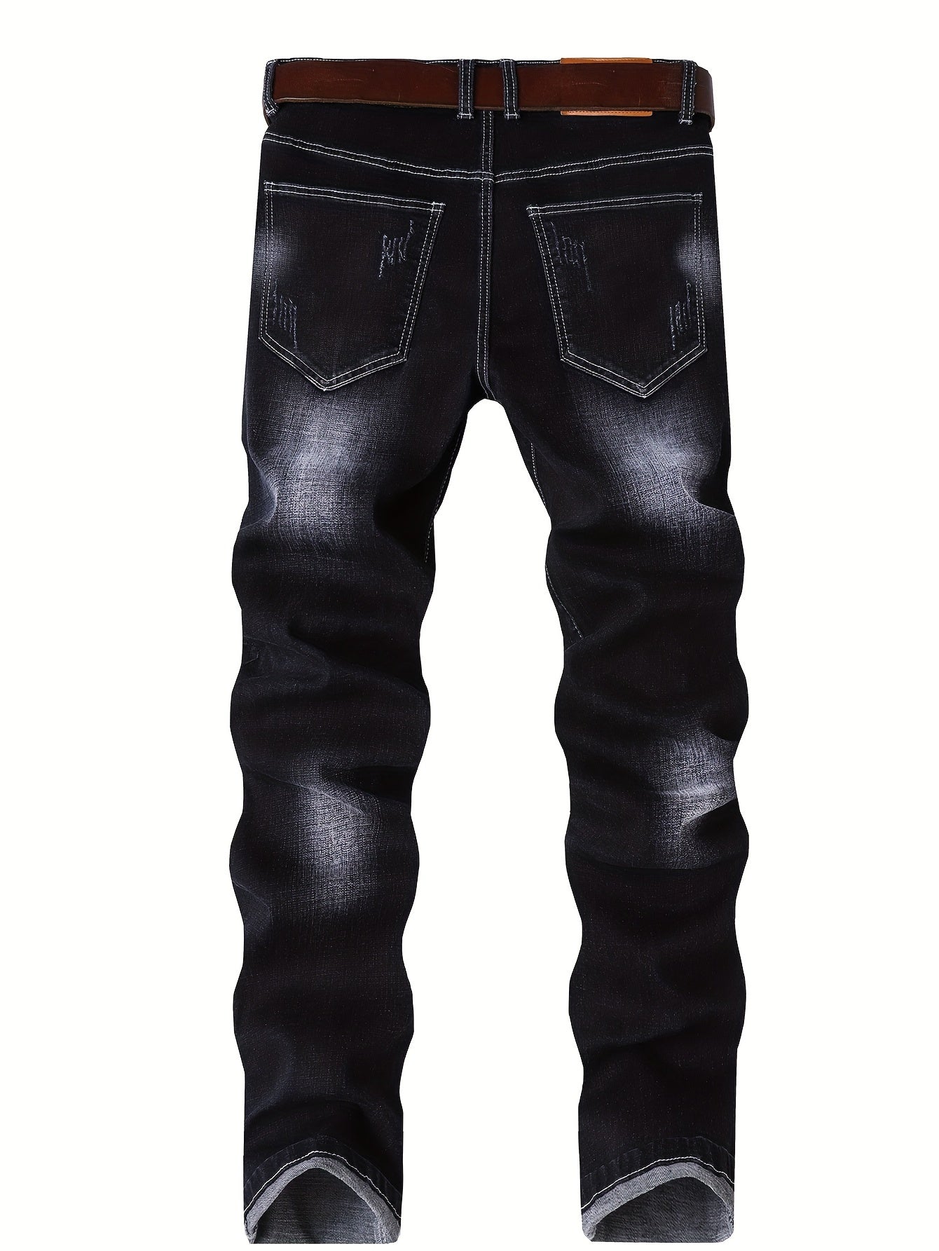 Stretchy Chic Ripped Skinny Jeans for Men - Soft, Breathable, Comfortable, Faded, Distressed Denim Pants with Elastic Waistband - Chic Street Style, Casual Fashion, Perfect for Daily Wear