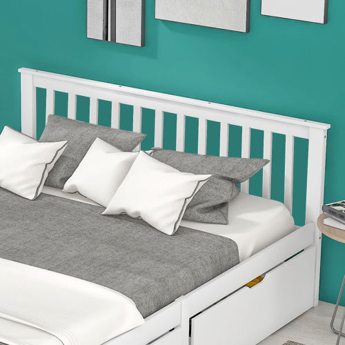 Pine Frame Bed With Drawers