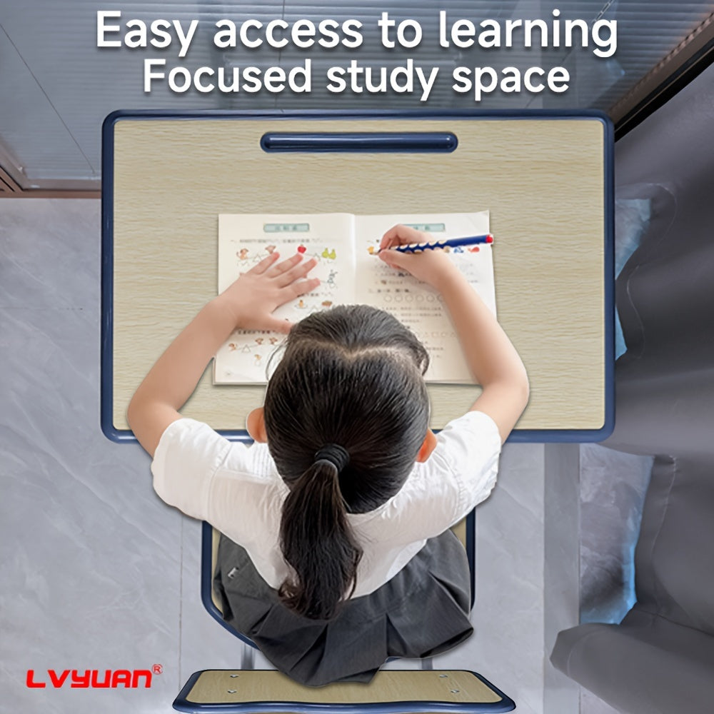 High-quality Children's Table And Chair Set, Height-adjustable Children's Study Table And Chair Set, Ergonomic, Suitable For Children Aged 3-18 Years, Primary School Pupils And Teenagers, Grey, Blue And Pink Colours Available