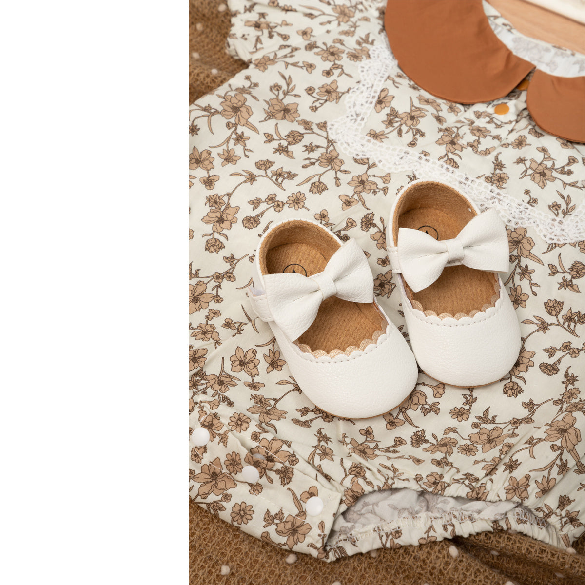 Infant Baby Girls Mary Jane Flats, Soft Sole Princess Dress Shoes Crib Shoes First Walker Shoes