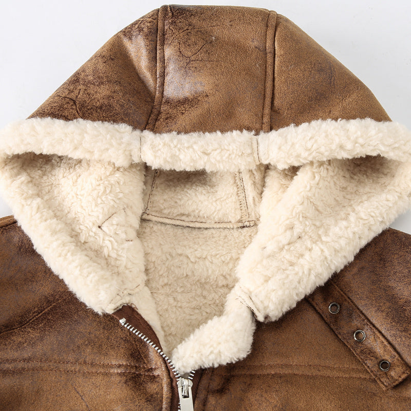 [Warm Hooded Vest] Warm & Windproof Men's Fleece-Lined Hooded Vest - Stylish Sleeveless Jacket with Zipper Pockets, Olive Green, Daily Comfort Vest | Hooded Jacket | Functional Pockets