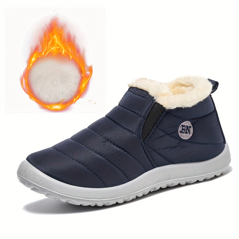 Women'S Winter Snow Boots, Warm And Plush, Short Boots, Shoes, Thickened, Flat-Soled Footwear.