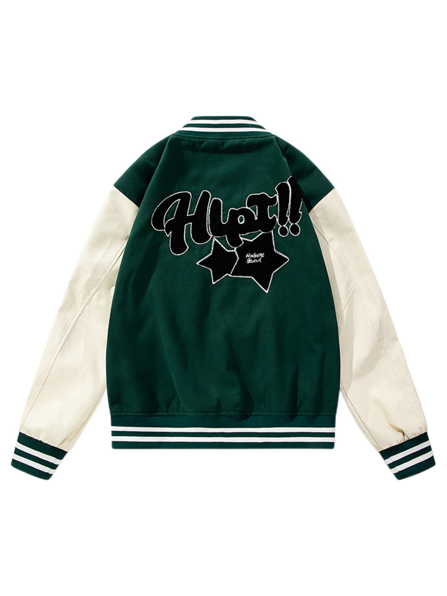 Varsity Chic Jacket - Color-Blocked Button-Up with Stitched Fabric, Casual Spring and Fall Essential for School and Baseball Fans - Men's Relaxed Fit