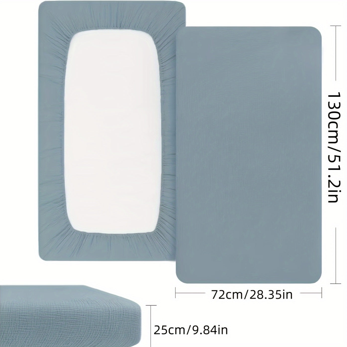 Soft and Breathable Cotton Bed Sheet Set - Vintage Style, Machine Washable, No Filling, Linen Inner Layer, 51.18inch x 28.35inch