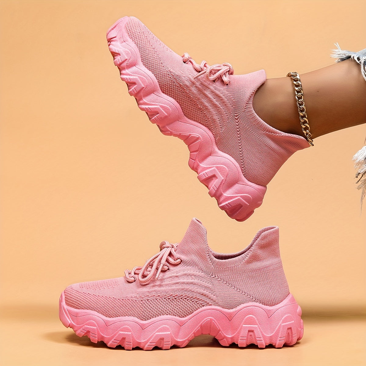 Women'S Casual Sports Sneakers, Striped Low Top Slip-On Shoes with Round Toe, Non-Slip Rubber Sole, Fabric Upper & Inner, All-Season Spring Footwear