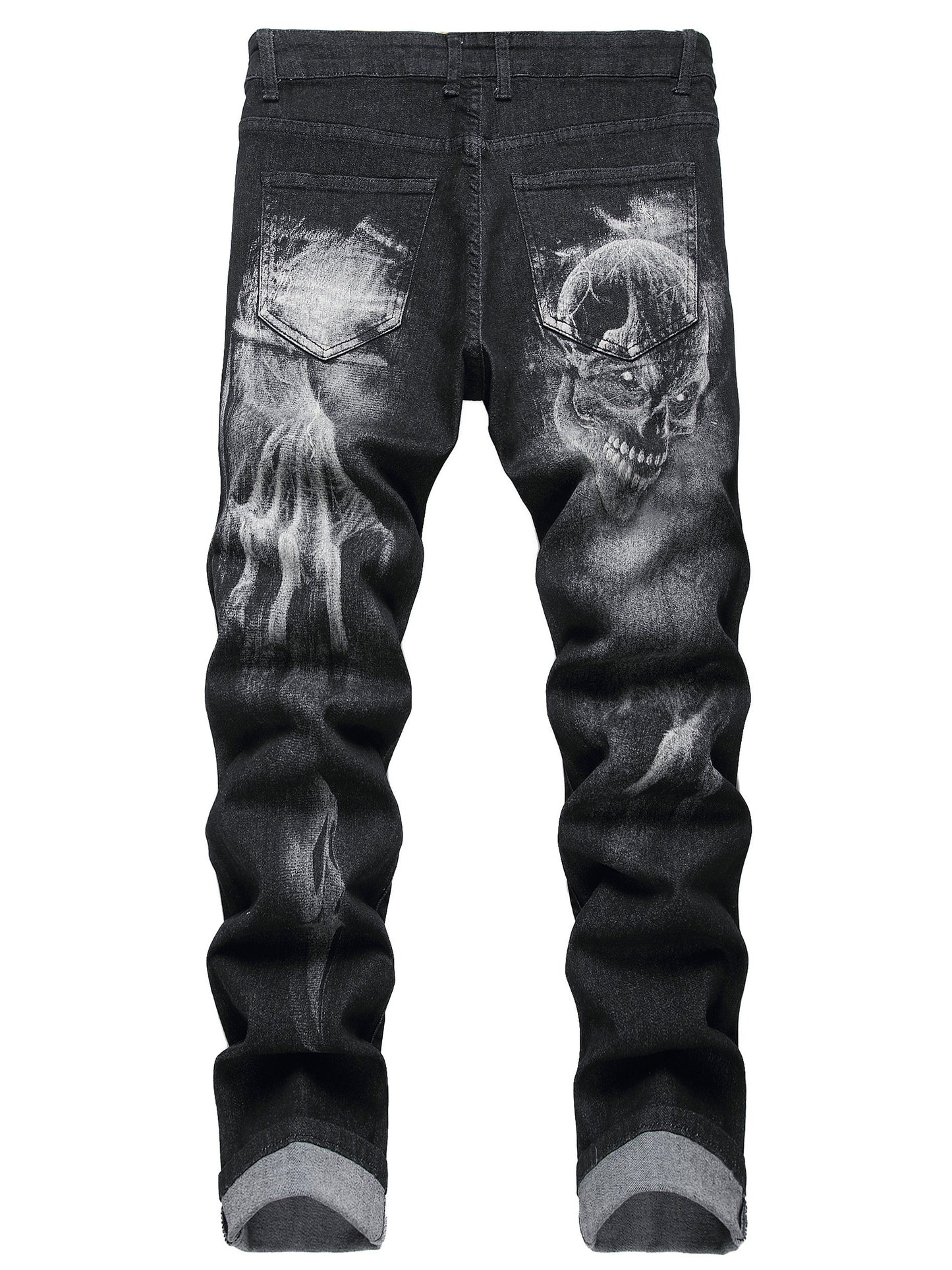 Mens Printed Jeans - Premium Jeans for Men Slim Fit - Skinny Stretch Denim Printed Pants for Men