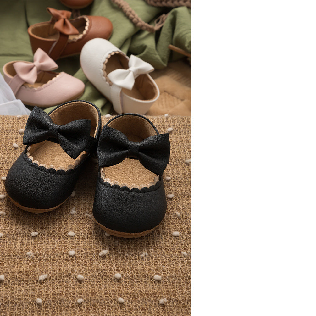 Infant Baby Girls Mary Jane Flats, Soft Sole Princess Dress Shoes Crib Shoes First Walker Shoes