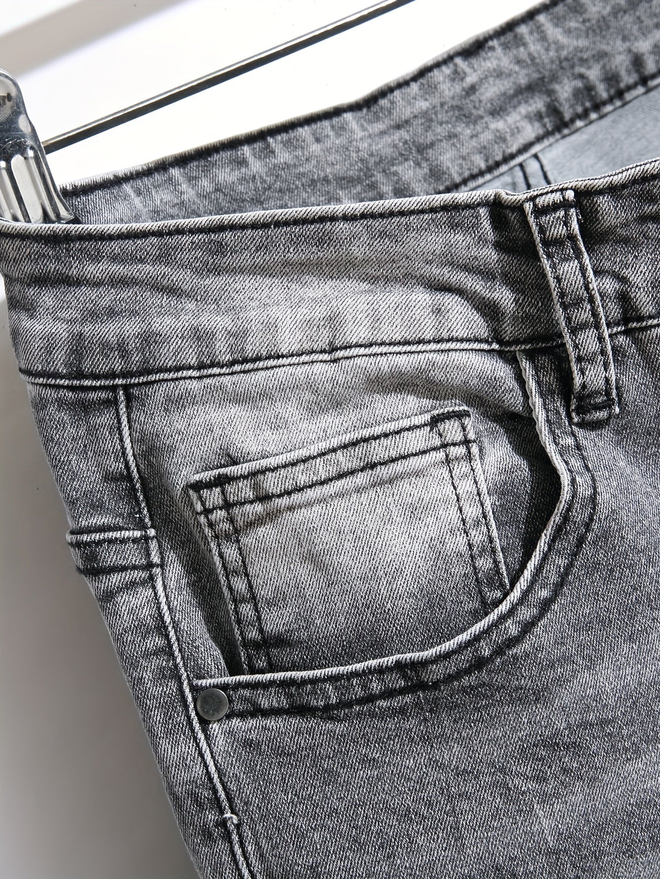 Authentic Straight Leg Distressed Ripped Jeans for Men - Fashion Street Style Denim Pants with Versatile Fit for All Seasons, Comfortable, Durable, and Stylish