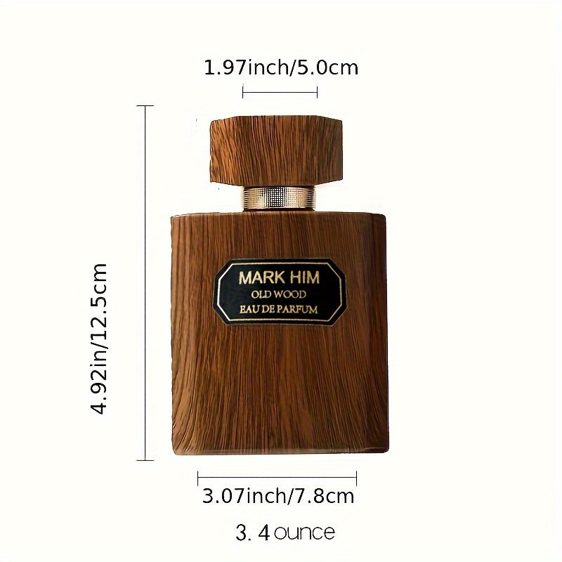 Enchanting Amber Wood Eau De Parfum for Men - 3.4fl.oz | Perfect for Dating & Business, Impressive Gift Choice