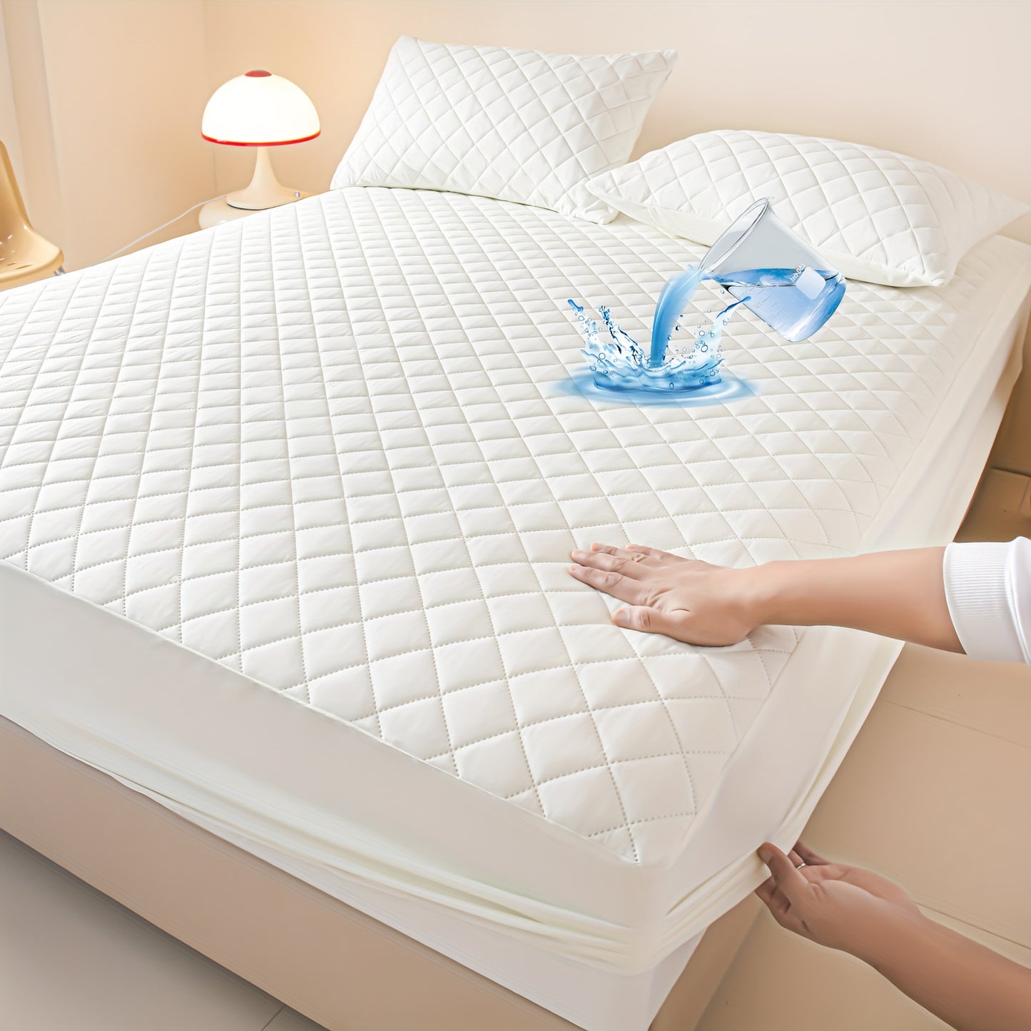 Layered Waterproof Mattress Protective Cover, (excluding Pillowcase)Soft And Comfortable Bedding Mattress Cover, Breathable Bed Sheet Mattress Protective Waterproof, Thickened Bed Cover Suitable for Bedrooms, Guest Rooms, Sin